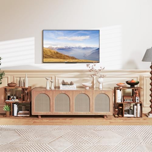 Tangkula 3 Tier Geometric Bookshelf, S Shaped Open Bookcase with Storage, Home Office Decor, Freestanding Wood Display S