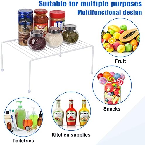 SIBAO Set of 6 Kitchen Cabinet Storage Shelf Rack - (13.1 x 10.2 Inch) /Plastic Feet - Steel Metal - Rust Resistant Fini