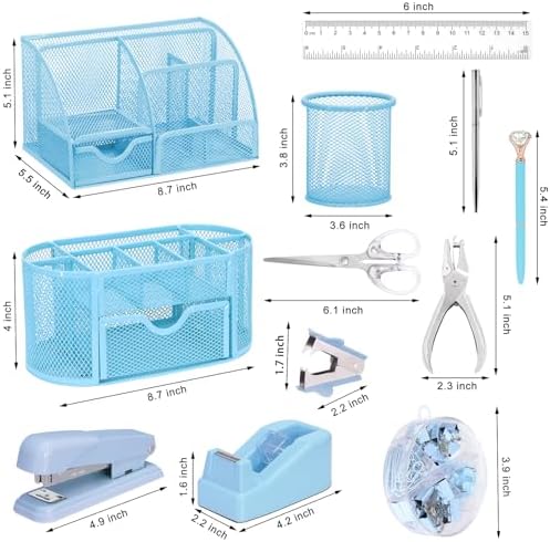 17 IN 1 Office Desk Organizer Set for Back to School Supplies Accessories