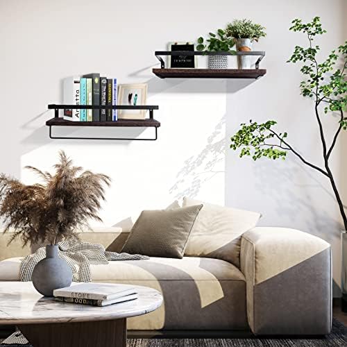 Uten Floating Shelves Set of 2, Wall Mounted with Towel Bar