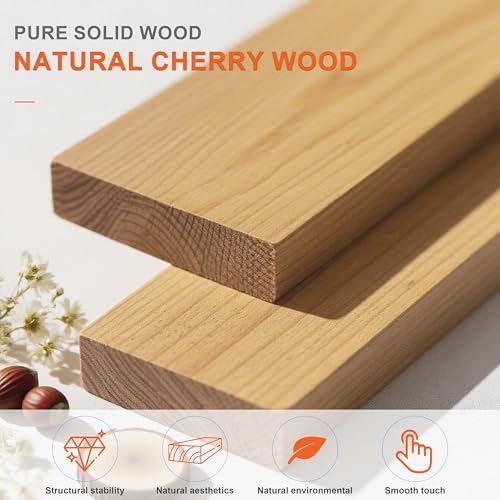 Elitzia Cherry Wood Cable Management Box for Desk Office, Magnetic Lid