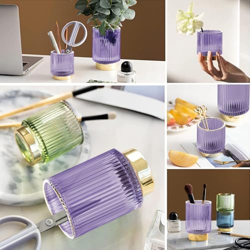DASITON Makeup Brush holder Organizer,Crystal Cosmetic Makeup Brush Glass Brushes Storage Holder, Vintage Make Up Brush 