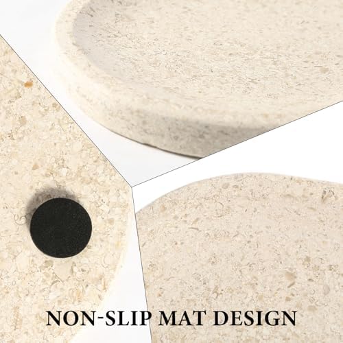 Koville Marble Vanity Tray for Decor, Natural Bathroom Tray for Bathroom Countertop, Stone Decorative Trays for Dresser 