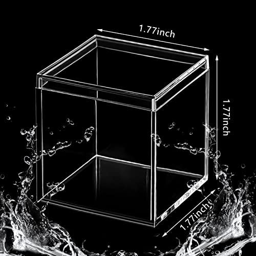 8 Pcs Clear Acrylic Box with Lid, 1.77 x 1.77 x 1.77 Inch, Classic Style