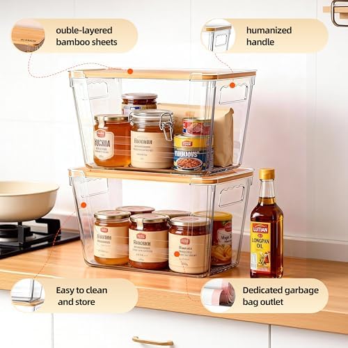 4 Pack Pantry Storage Containers for Onions, Potatoes and Trash Bags