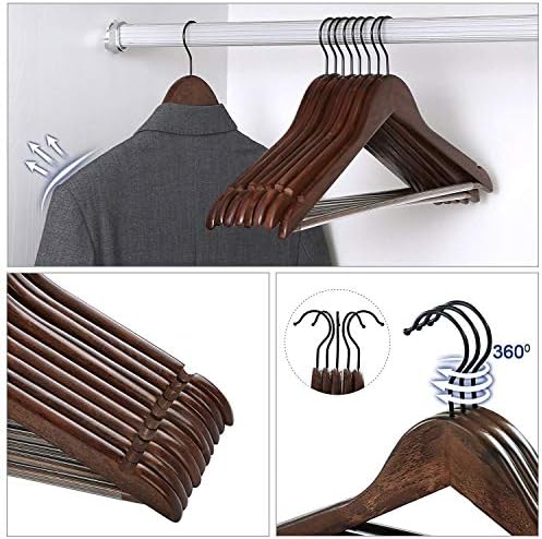 Lotus Wooden Hangers, Solid Wood Shirt Hangers,Dress Coat Jacket Clothes Hangers,with Extra Smooth Finish, 360 Degree Sw