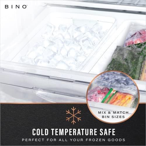 BINO | Plastic Storage Bins, X-Small - 5 Pack | THE LUCID COLLECTION | Multi-Use Built-In Handles BPA-Free Clear Storage