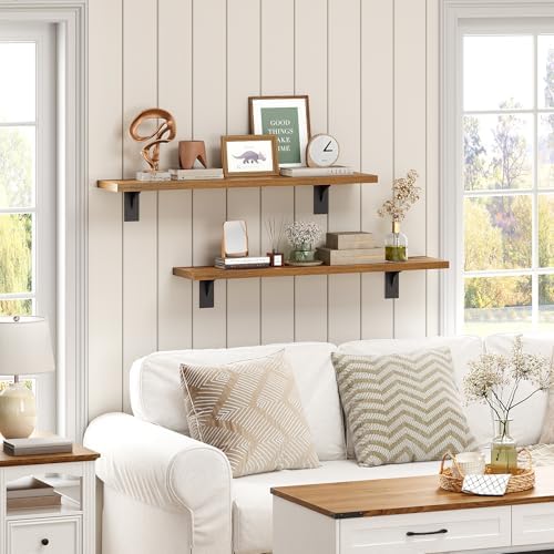 HOOBRO Floating Shelves for Wall, 31.5" Wall Mounted Shelves Set of 2