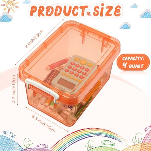 Wenqik 12 Pack Colorful Plastic Storage Bins with Lids, Colorful