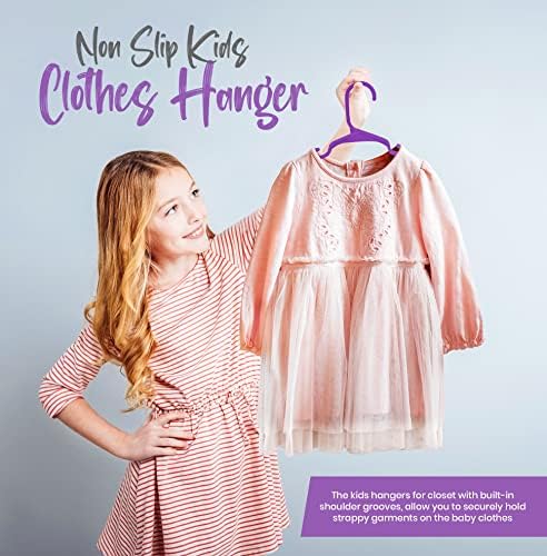 Utopia Home Kids Hangers 40 Pack – 11.5 Inch Baby Closet Hangers Purple