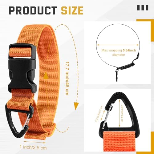 6 Pack Adjustable Extension Cord Holder Straps,Orange
