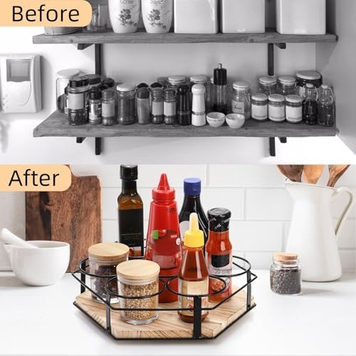 Cididu Rotating Coffee Syrup Organizer 7 Bottles, Coffee Syrup Rack Stand for Countertop, Tumbler Bottle Storage Holder,