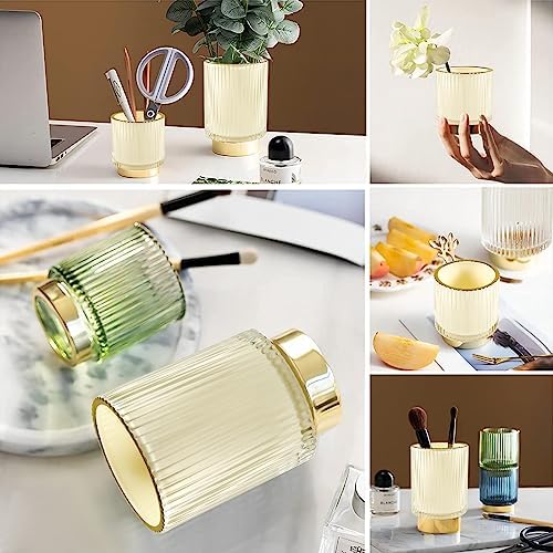 DASITON Makeup Brush holder Organizer,Crystal Cosmetic Makeup Brush Glass Brushes Storage Holder, Vintage Make Up Brush 
