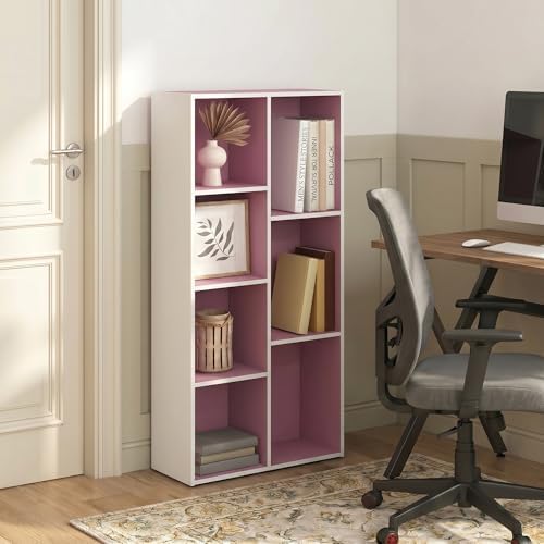 7-Cube Bookshelf, Bookcase, Book Shelf, Cube Storage Organizer, 9.4 x 19.5 x 41.7, for Home Office, Living Room, Bedroom