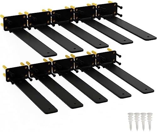 12 Inch Shelf Brackets, 10 Pack Floating Shelf Bracket, 1/5" Thick