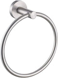 APLusee Bathroom Towel Ring Brushed Nickel, 304 Stainless Steel Hand Towel Holder for Bathroom Kitchen, Single Round Swivel Hanger, Wall Mounted