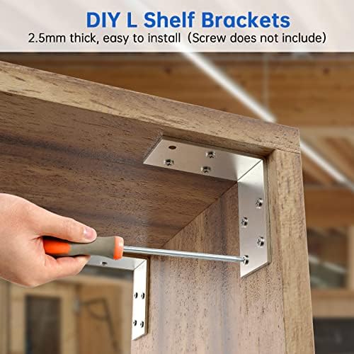(8PCS) 3x3x1.5 L Brackets Heavy Duty, Galvanized Corner Brace
