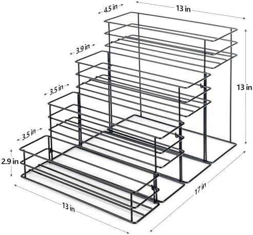 kimilus 16 Bottle Capacity Coffee Syrup Organizer 4 Tier Coffee Syrup Stand Shelf for Coffee Bar Accessories for Coffee 