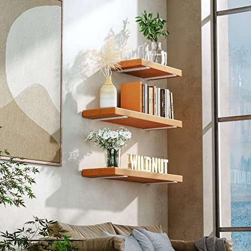 Floating Shelf Brackets 10 Inch 6 Pack, Hidden L Brackets for Shelves White
