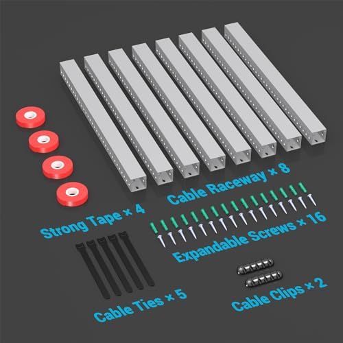 Open Slot Wire Duct Kit, 125.6"(8 x 15.7) Server Rack Cable Management, Cable Management Raceway for Hide Network HDMI V