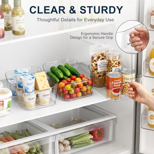 18 Pack Clear Plastic Storage Bins Pantry Organizers for Kitchen Bathroom