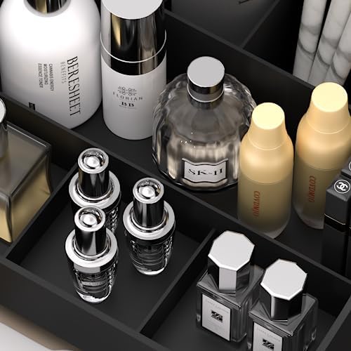 Makeup Organizer with Drawers, Countertop Organizer for Vanity, Bathroom and Bedroom Desk Cosmetics Display Case for Bru
