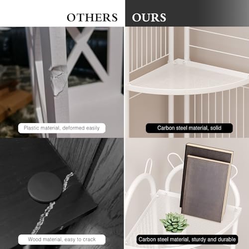 CICUFY Small Corner Shelf Metal Bathroom Corner Shelf 3 Tier Bathroom Stand Toilet Paper Storage Standing Shower Caddy O