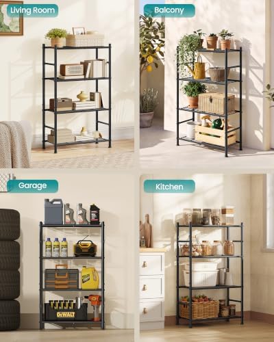 SONGMICS 4-Tier Storage Shelves, Steel Shelving Unit
