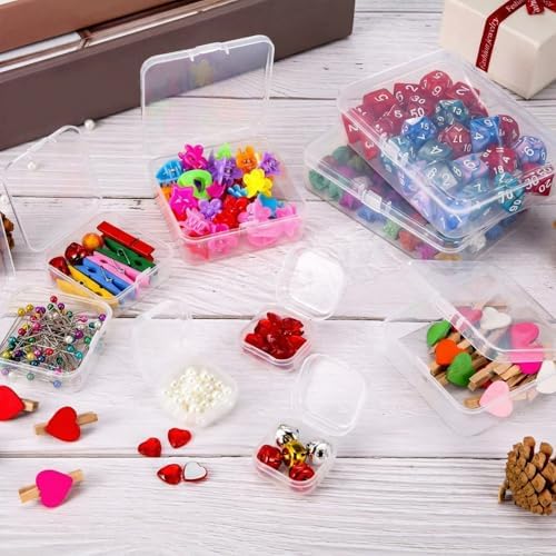 SATINIOR 24 Pcs Small Clear Plastic Container Box, 2.9 x 2.9 x 1 in