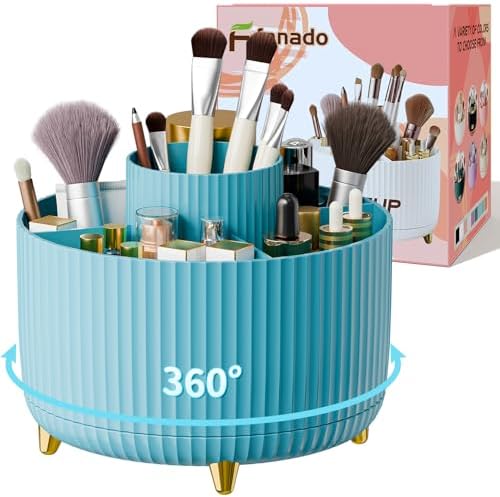 fanado 360° Rotate Makeup Brush Holder Organizer, Makeup Organizers Countertop, Makeup organization and Skincare Storage