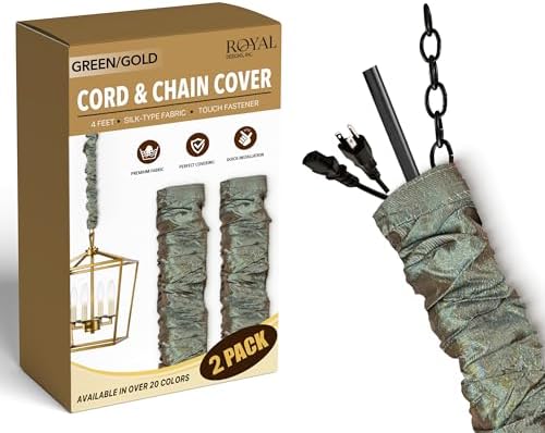 Royal Designs, Inc. Cord & Chain Cover 4 ft Silk Type Fabric, Chandelier Pendant Lighting Chain & Cable Management, Touc