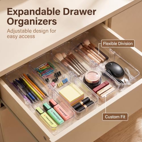 4-Pack Expandable Utensil Drawer Organizer