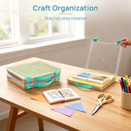 Vtopmart 3 Pack Board Game Storage with Handle and Snap-Tight Latch Lid