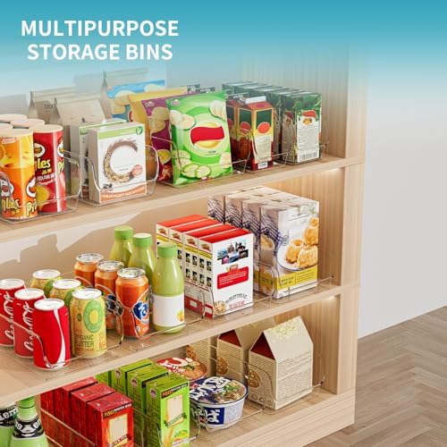 Ettori Clear Organizing Bins for Total Home Organization - Multi-Purpose Storage Solution for Pantry, Closet, Bathroom, 