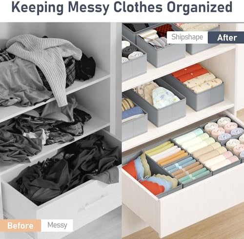 DIMJ Drawer Organizer Clothes Storage - 18 Pack Baby Dresser Organizer for Nursery, Foldable Drawer Dividers for Bedroom