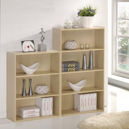 Furinno PASIR Book Shelf, 4-Tier Bookshelf, Bookcase with Open Shelf, 9.4 x 23.6 x 41.7, for Living Room, Bedroom, Home 