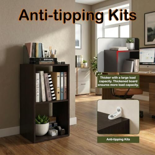 WannabeMyself【Easy Assembly】 2 Cube Storage Organizer with Anti-Tipping Kits,Reversible Open Back Book Shelf, Bookcase f