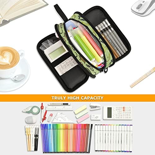 Fisyme Crocodile Snakes Lizard Pencil Case Large Capacity Pen Box Makeup Pouch Holder Organizer Stationery Bag for School Office College Traval Adult