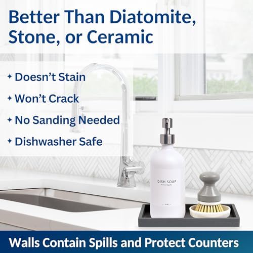 Spacewiser Countertop & Vanity Silicone Tray – 2 PC Small 7.7" Soap Tray