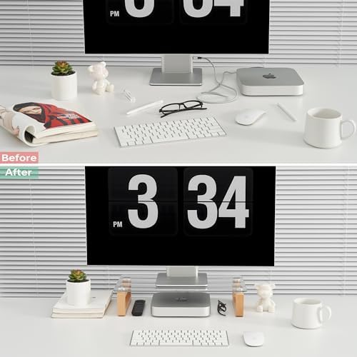 YEOUX Multi-Purpose Desktop Stand - 17.0" x 9.0" x 3.5" (Clear & Beech)