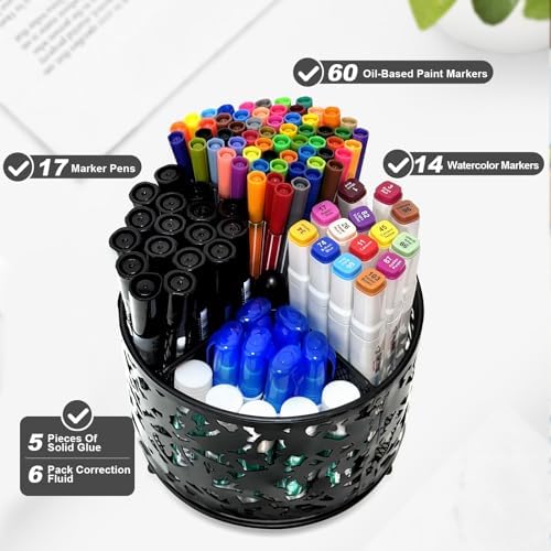 Pen Holder for Desk,360 Degree Rotating Pencil Holder Organizer