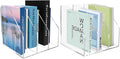 Acrylic Paper Tray Stackable Letter Organizers, Clear Paper Tray Desk Organizer, 3-Tier, Desk A4 File Holder for Office Document Desktop File Tray-2pack