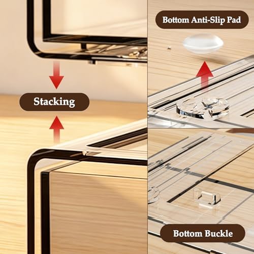 Baby Bottle Organizer 6 Pack Baby Bottle Storage Organizer Clear Bottles Station Acrylic Stackable Container Drawers Bin
