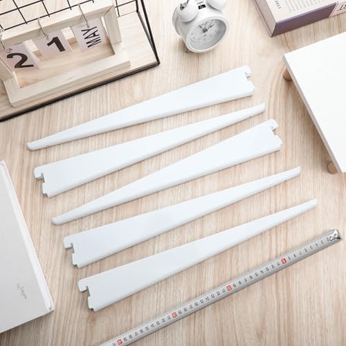 CroBlissful 20 Pcs Adjustable Shelf Brackets for Double Track System Closet Organization Heavy Duty Wire Shelf Brackets(
