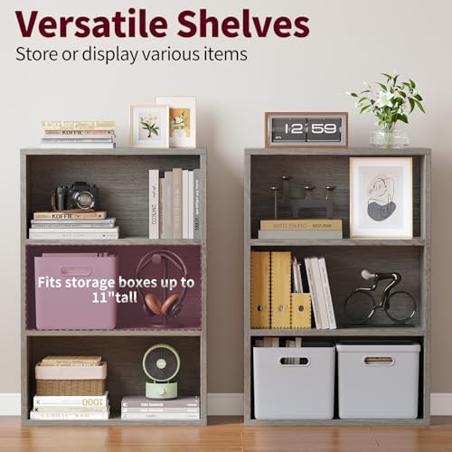 Book Shelf,3-Tier Bookshelf Storage Shelves, 35 Inch Bookcase