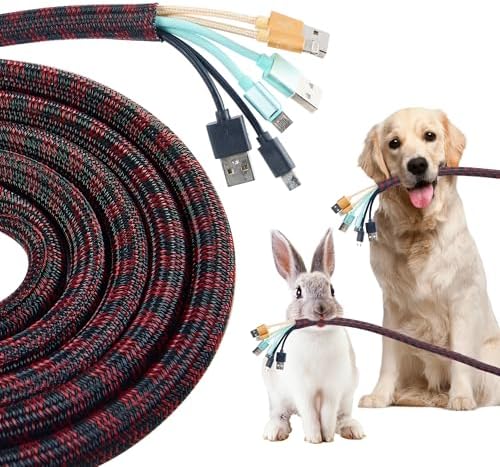 Cable Sleeve Self-Wrapping Wire Loom, Black Red,3/8 Inch x 50FT