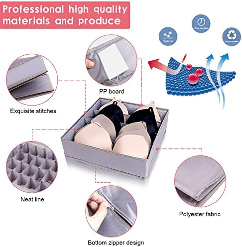 Jay-Chi Dresser Drawer Underwear Organizer - Large Drawer Organizer Closet Divider Washable Clothes Bra Sock Tie Foldabl