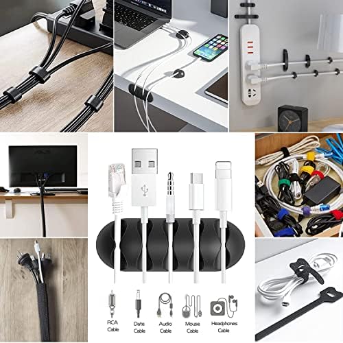 Cable Management Box, 3 Pack Cord Organizer Boxes with 33 PCS Cable Management Set to Cover Hide Power Strip, Surge Prot