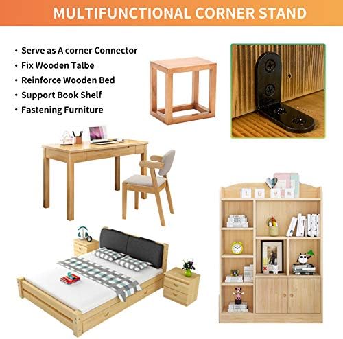 20 Pcs L Corner Brackets 2x2 Inch Black Heavy Duty L Bracket for Joint Right Angle Shelf Support Corner Braces for Shelv