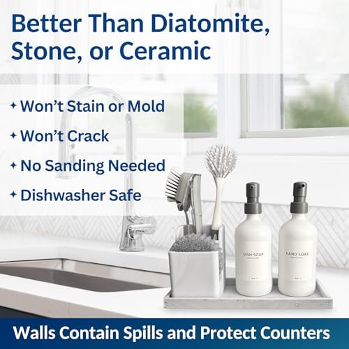 Spacewiser Silicone Countertop & Vanity Bathroom Tray – 2 PC 11.7"